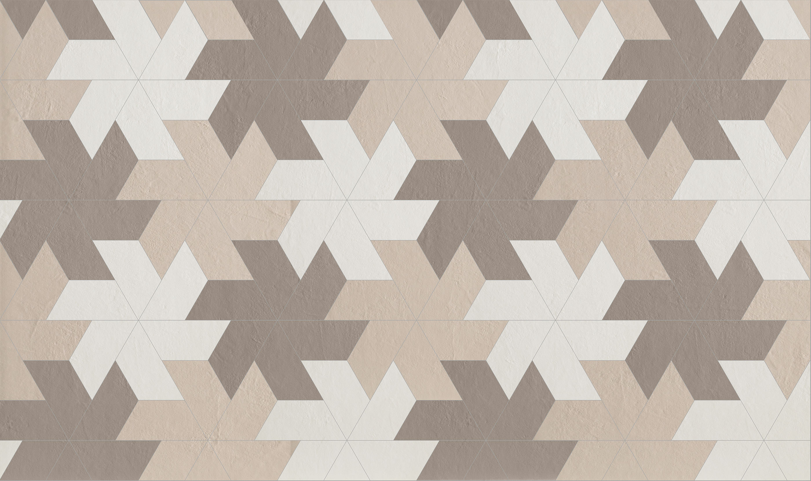 Carreaux avec motif étoile géométrique dans des tons beige et marron.