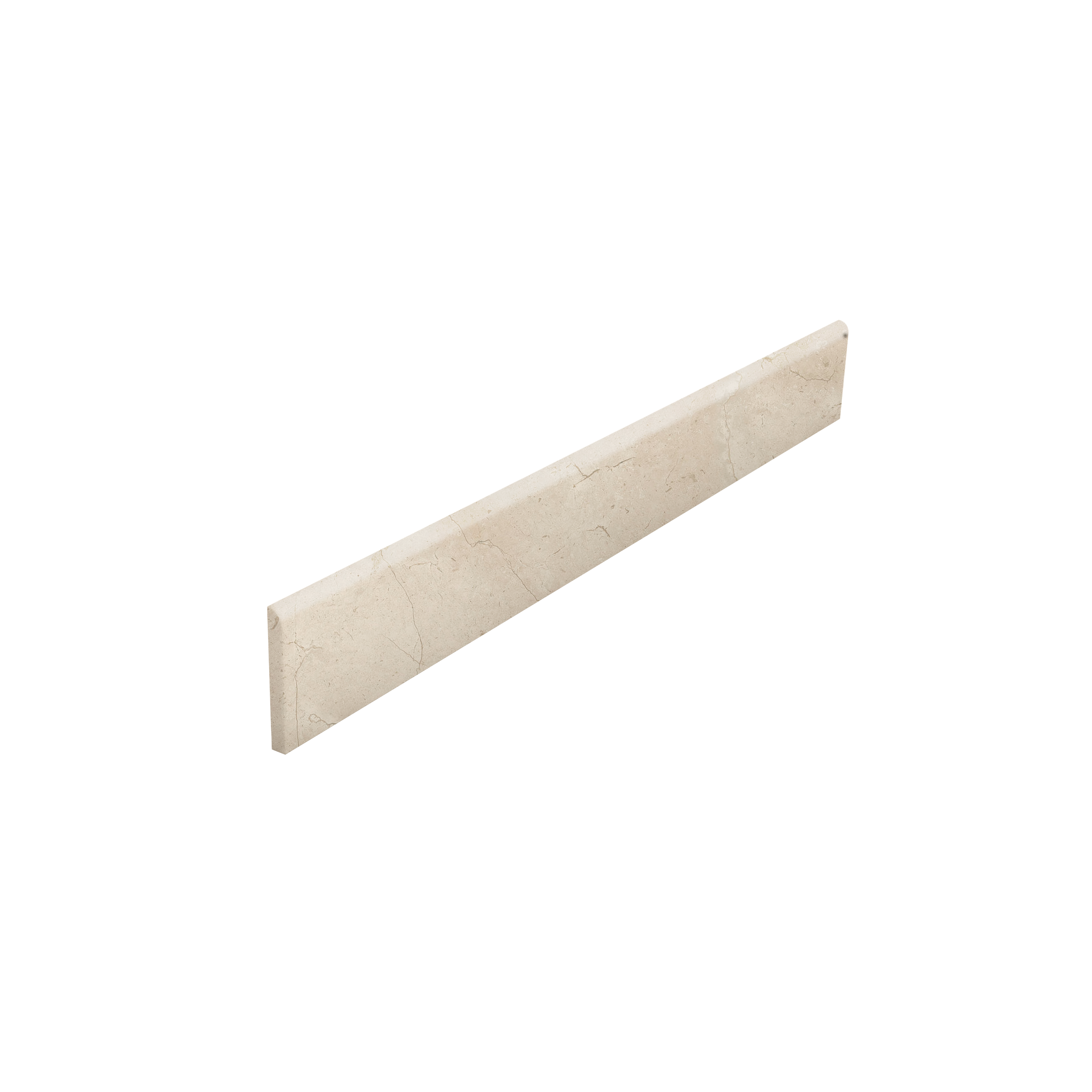 Bullnose Crema Marfil Plinthe claire effet marbre pour intérieur et extérieur.