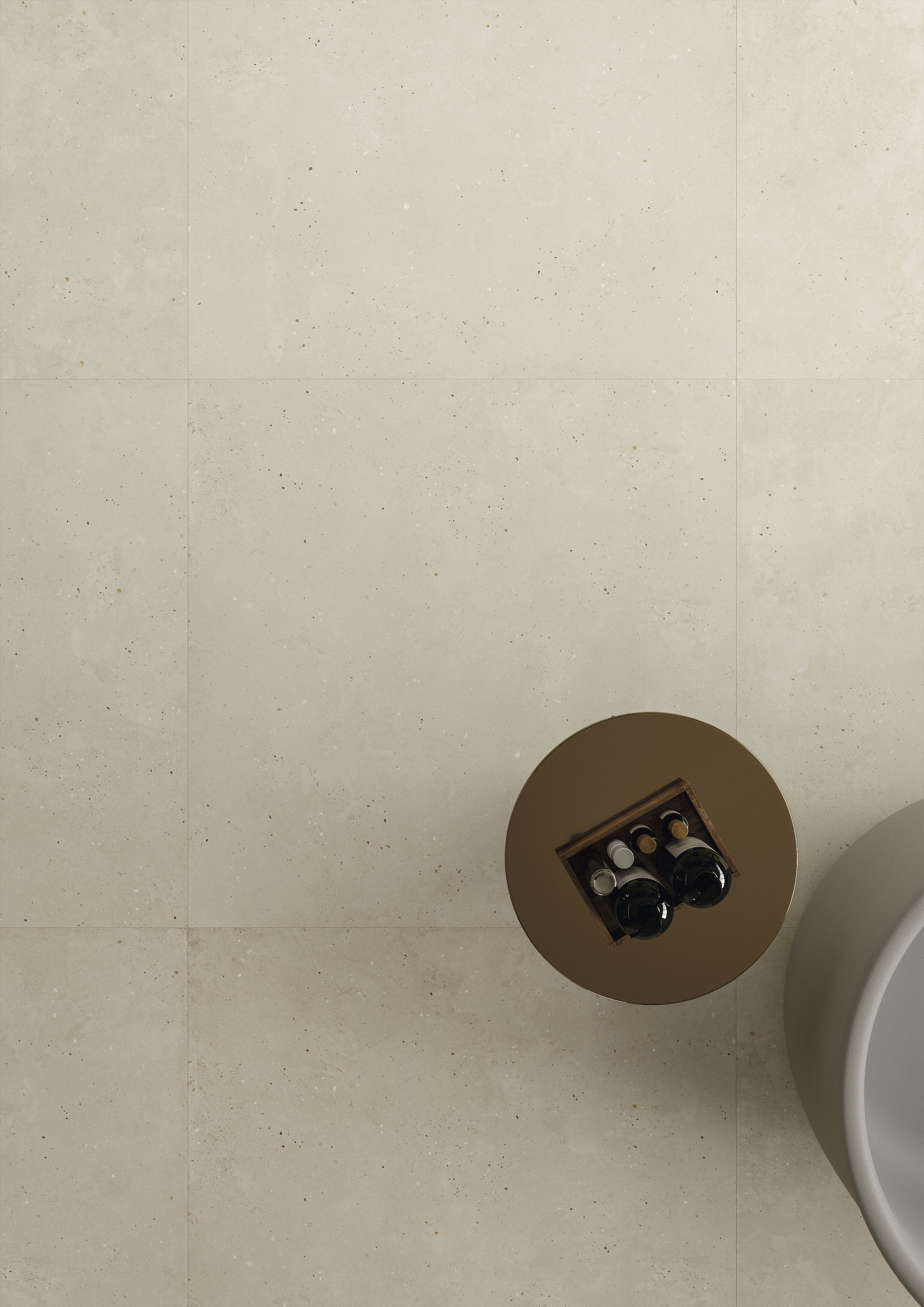Élégants carreaux grand format en grès cérame beige clair pour intérieurs stylés.