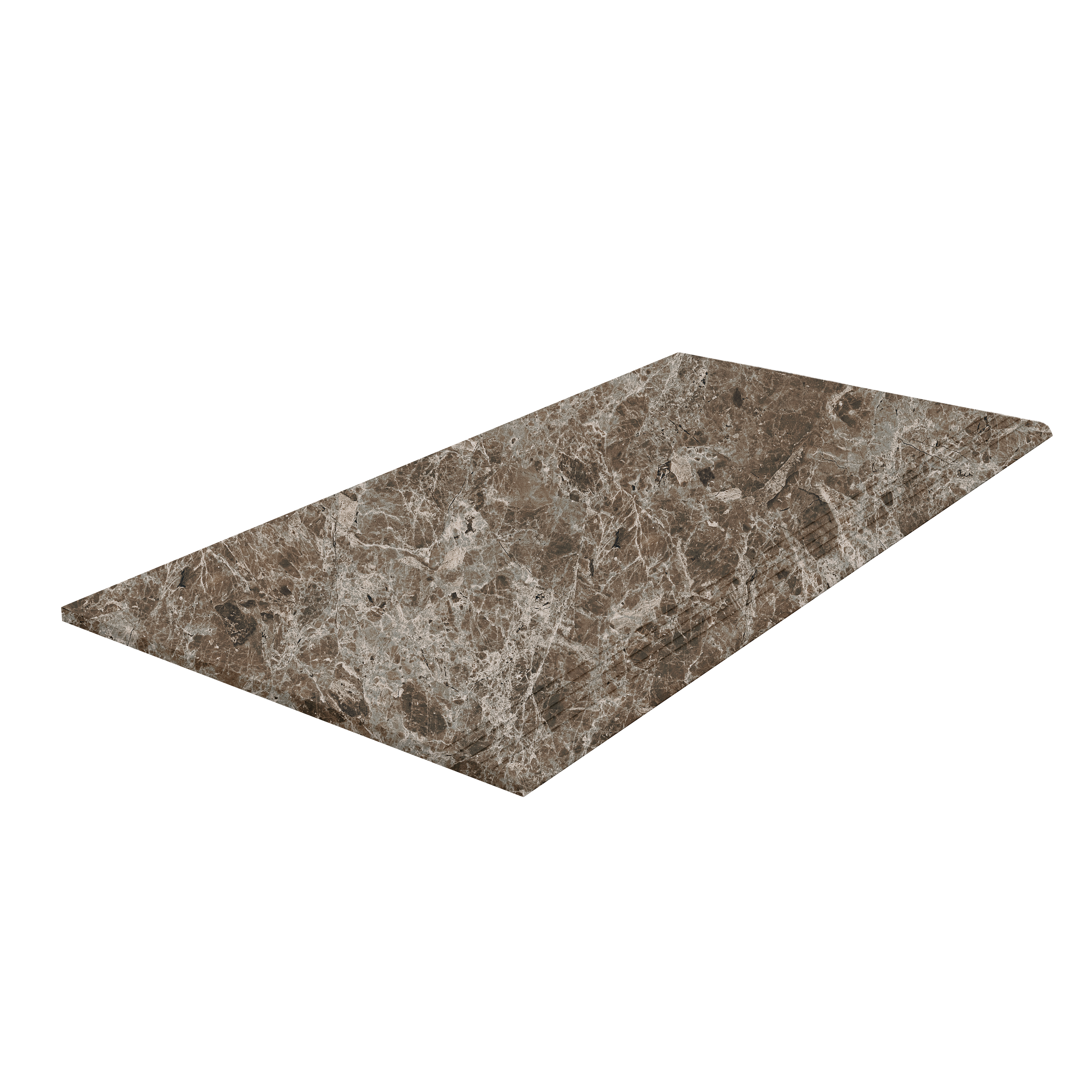 Step Estro Brown Carreau brun-gris haut de gamme, effet marbre.