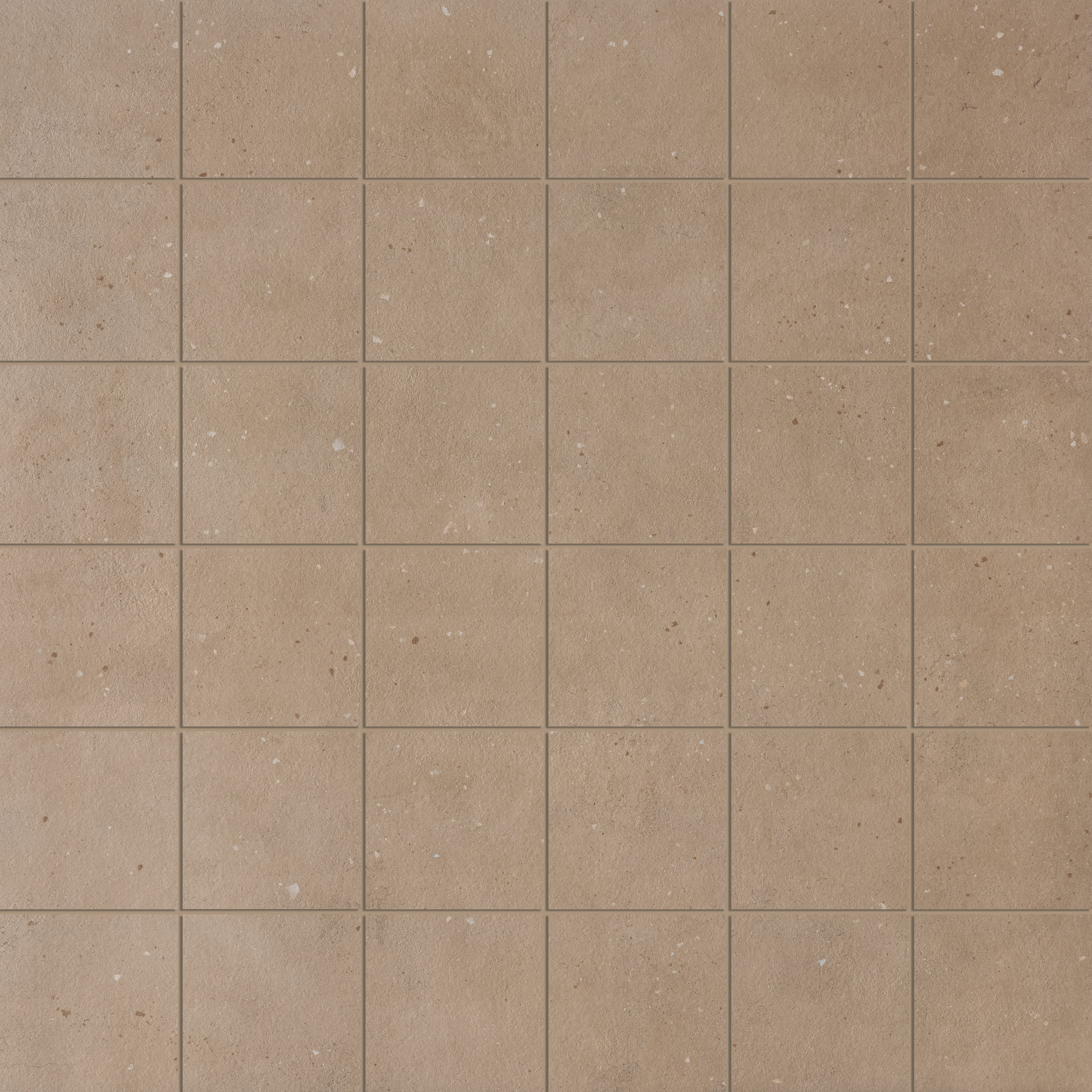 Mosaic 4,7x4,7 Terra Carreau beige chaud avec une structure quadrillée discrète.