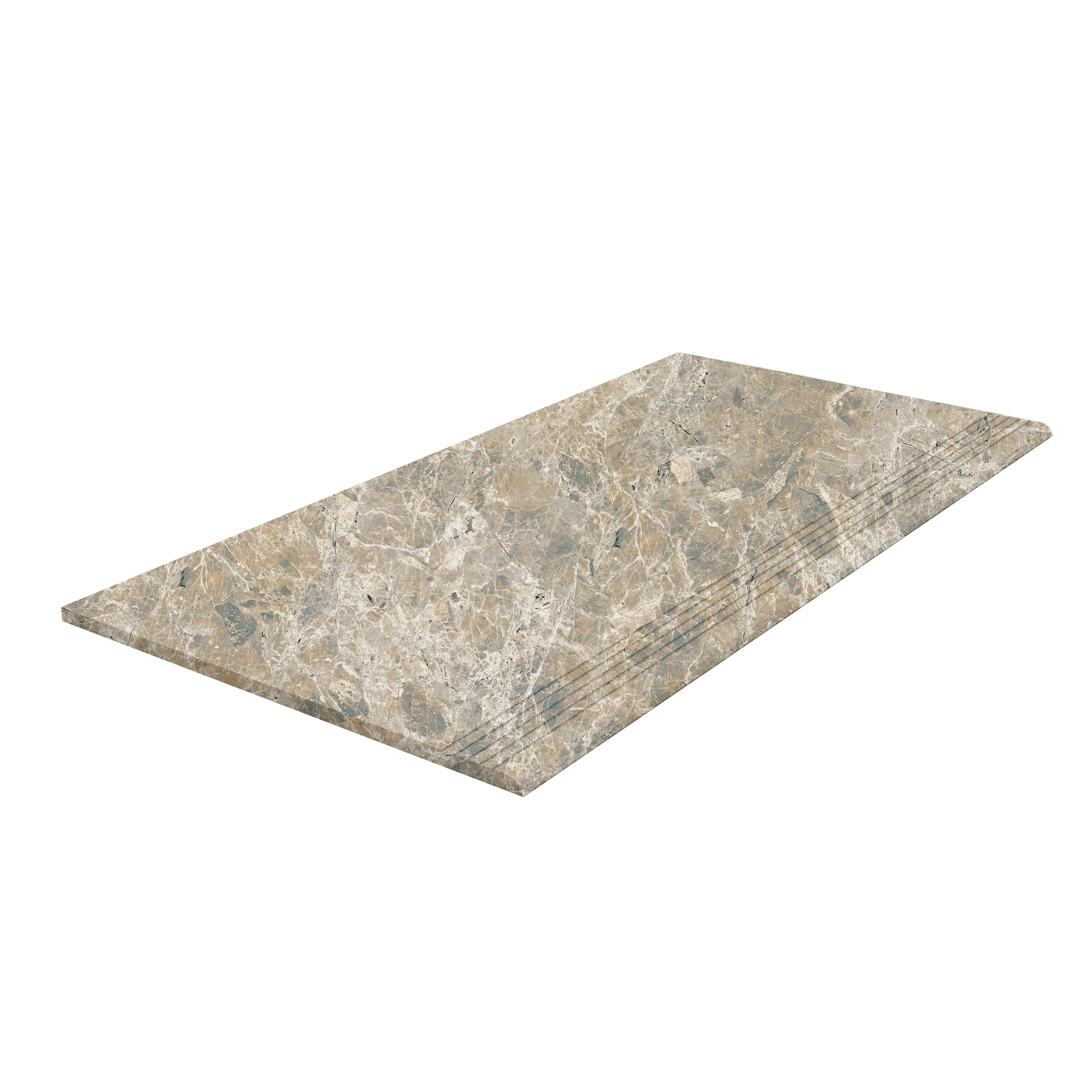 Step Estro Beige Carreau beige-gris effet marbre, antidérapant et nervuré.