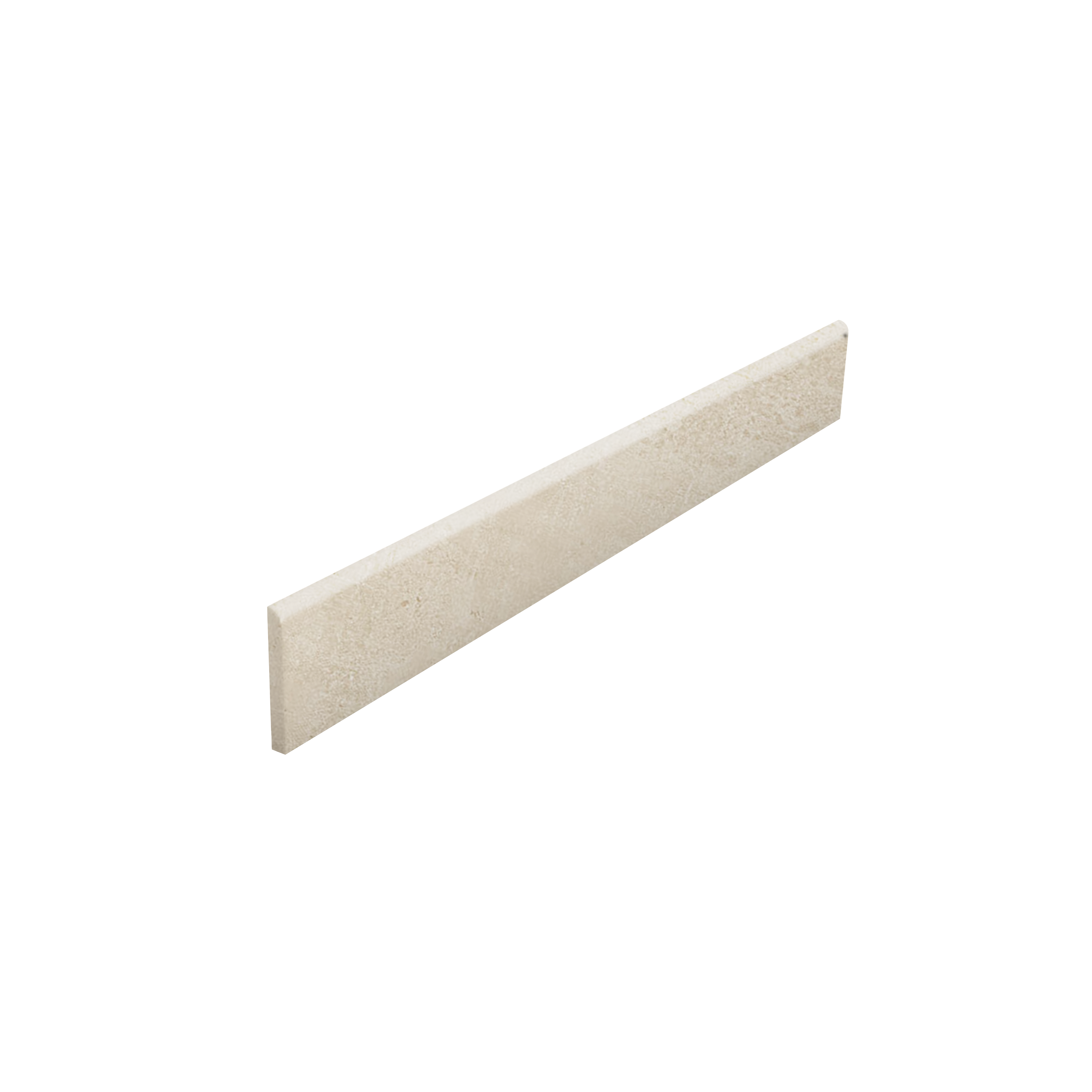 Bullnose Urban Cream Plinthe beige à texture fine.