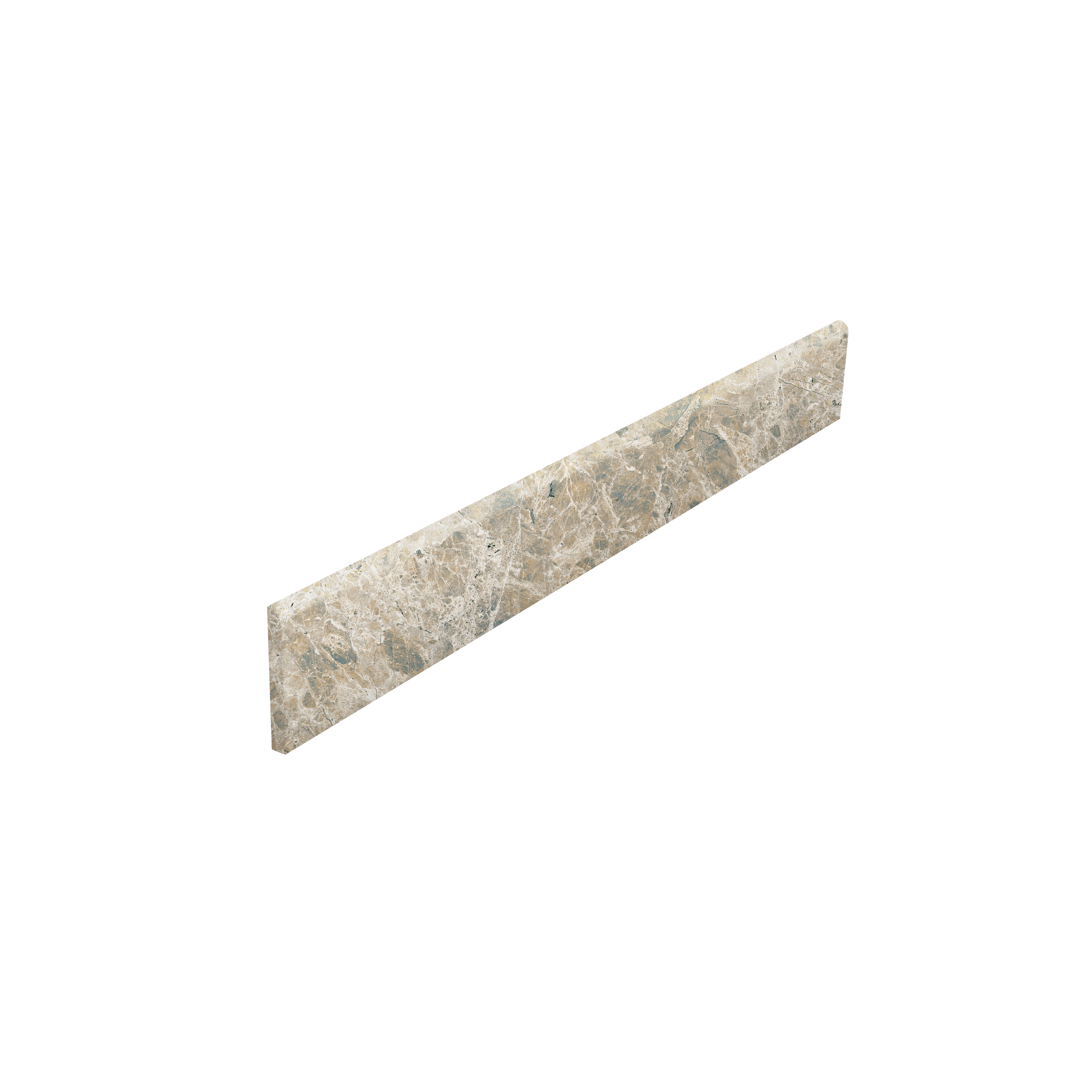 Bullnose Estro Beige Carrelage de haute qualité à effet marbre beige-gris.