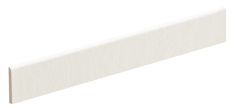 Bullnose White Plinthe de carrelage en grès cérame, couleur crème.