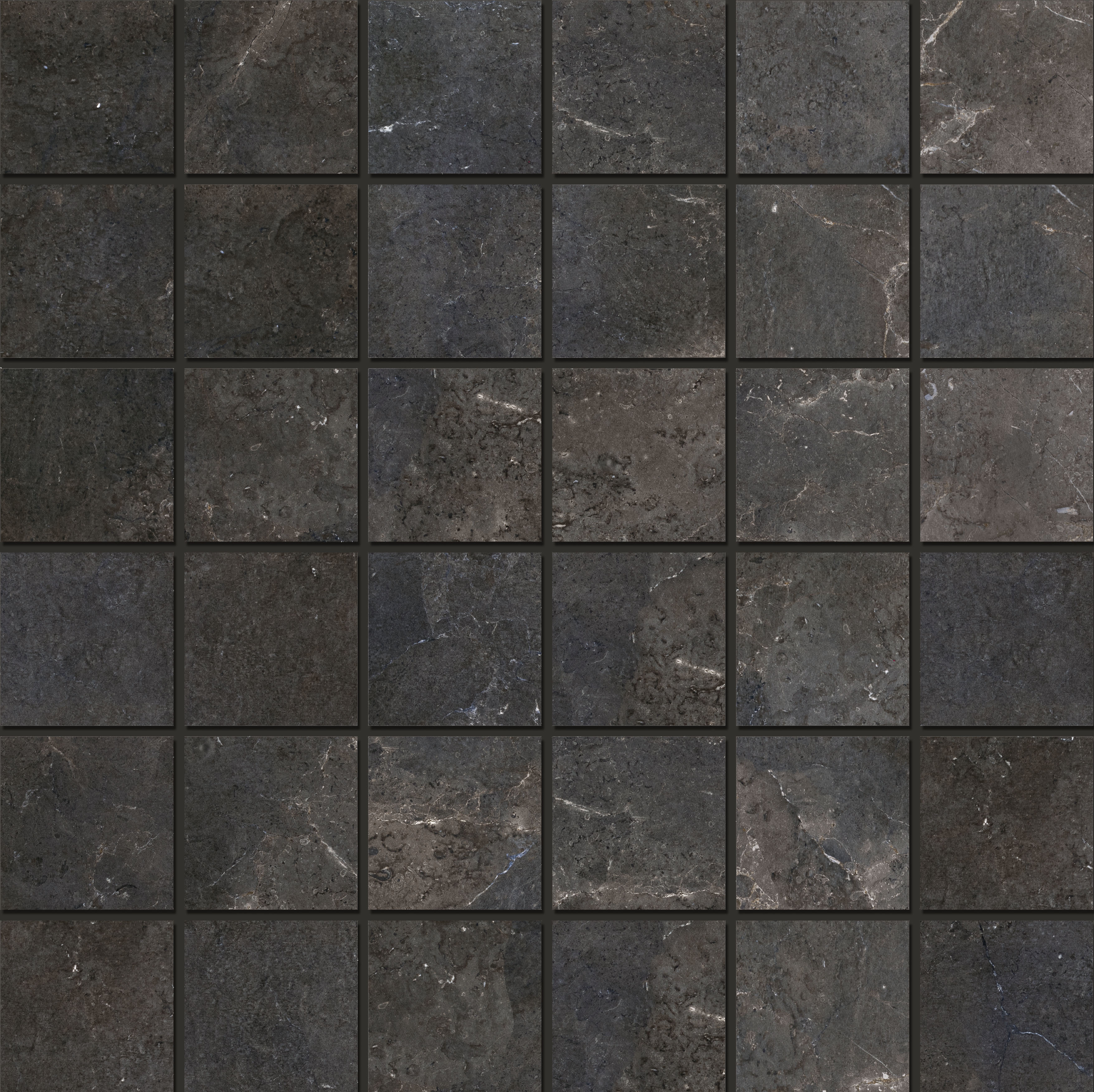 Mosaic 4,7x4,7 Black Diamond Carreaux carrés anthracite haut de gamme intérieur & extérieur.
