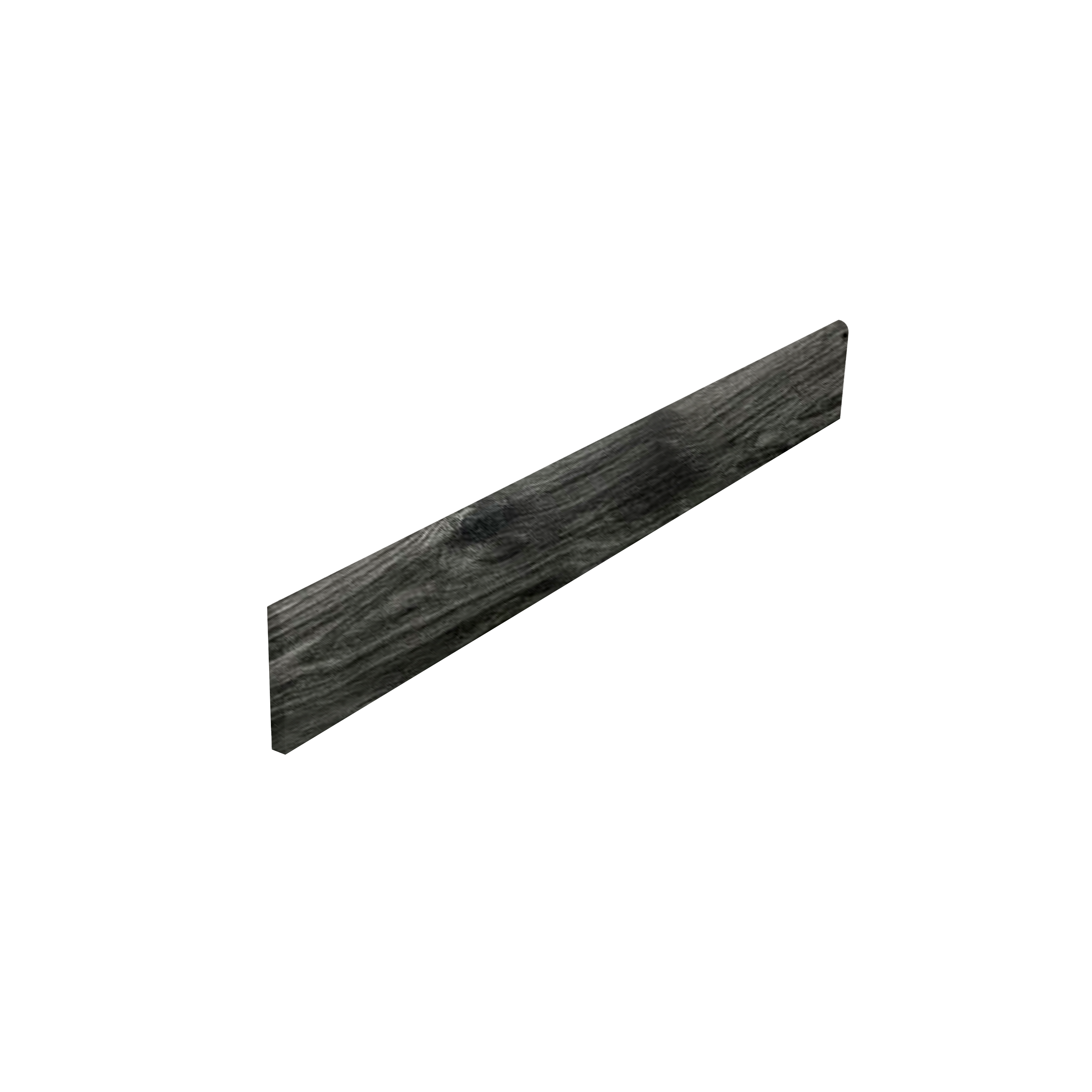 Bullnose Pure Black Carrelage anthracite aspect bois avec veinage prononcé.
