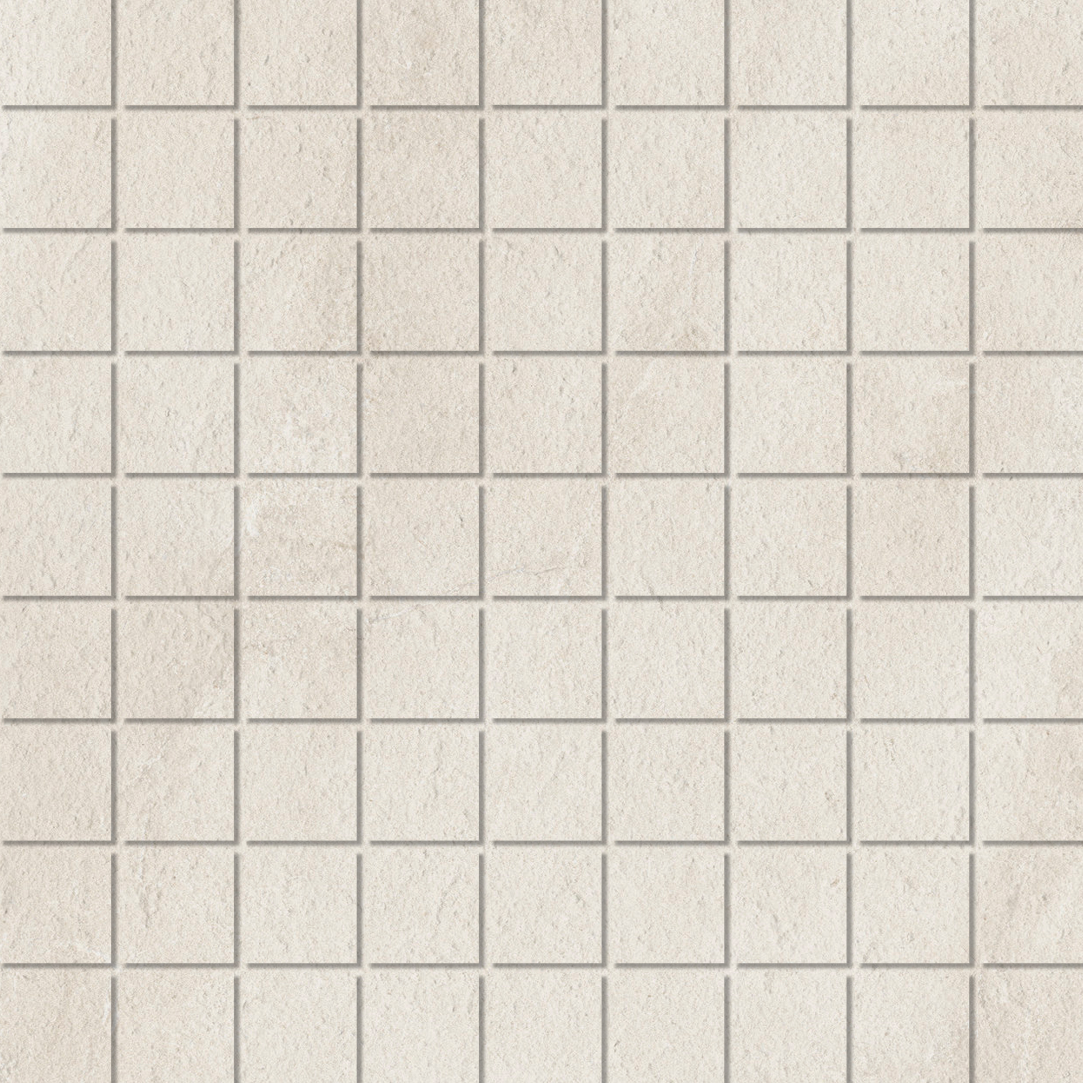 Mosaic 3,1x3,1 Cloudy White Carreaux grès cérame crème à motif carré.